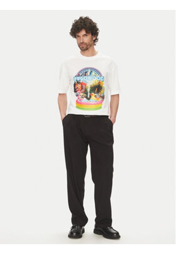 Hugo - HUGO T-Shirt Duwood 50538512 Biały Relaxed Fit. Kolor: biały. Materiał: bawełna