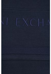 Armani Exchange - Bluza. Okazja: na co dzień. Kolor: niebieski. Materiał: dzianina. Wzór: gładki. Styl: casual #3