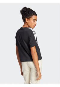 Adidas - adidas T-Shirt Essentials 3-Stripes Single Jersey Crop Top HR4913 Czarny Loose Fit. Kolor: czarny. Materiał: bawełna #4