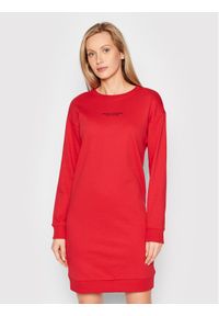 Sukienka dzianinowa Armani Exchange. Kolor: czerwony. Materiał: dzianina #1