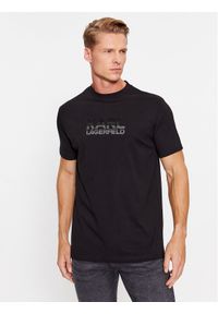 Karl Lagerfeld - KARL LAGERFELD T-Shirt 755053 534225 Czarny Regular Fit. Typ kołnierza: dekolt w karo. Kolor: czarny. Materiał: bawełna