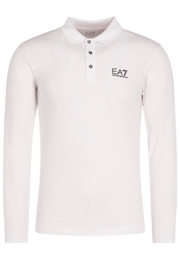 EA7 Emporio Armani Polo 8NPF05 PJM5Z 1100 Biały Regular Fit. Typ kołnierza: polo. Kolor: biały. Materiał: bawełna