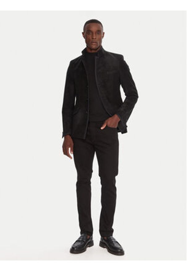 Karl Lagerfeld - KARL LAGERFELD Marynarka Glory 155220 554023 Czarny Regular Fit. Typ kołnierza: dekolt w karo. Kolor: czarny. Materiał: bawełna