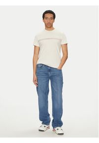 Tommy Jeans T-Shirt Entry Graphic DM0DM20779 Beżowy Slim Fit. Kolor: beżowy. Materiał: bawełna