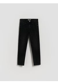 Reserved - Jeansy slim z dziurami - czarny. Kolor: czarny #1