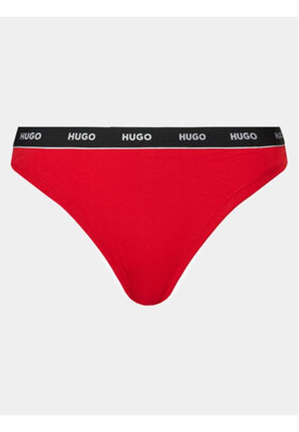 Hugo Stringi Thong Stripe 50510622 Czerwony. Kolor: czerwony. Materiał: bawełna