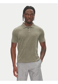 Lindbergh Polo 30-404263 Beżowy Relaxed Fit. Typ kołnierza: polo. Kolor: beżowy. Materiał: bawełna