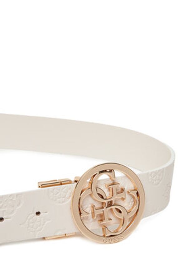 Guess Pasek Damski BW9253 P5335 Biały. Kolor: biały. Materiał: skóra