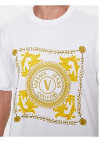 Versace Jeans Couture T-Shirt 75GAHF07 Biały Regular Fit. Kolor: biały. Materiał: bawełna #3