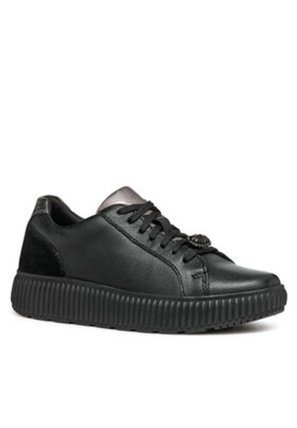 Geox Sneakersy D Graisy D46XFG 04622 C9999 Czarny. Kolor: czarny. Materiał: skóra