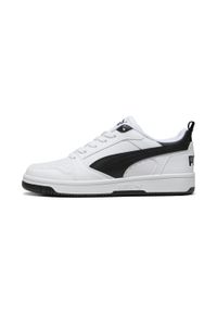 Puma - Młodzieżowe sneakersy Rebound V6 Lo PUMA White Black transparent. Kolor: czarny, biały, wielokolorowy. Sport: turystyka piesza