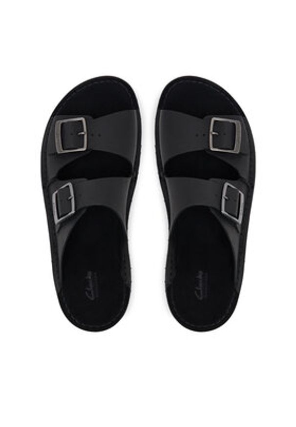 Clarks Klapki Solsbury Strap 26180885 Czarny. Kolor: czarny. Materiał: skóra