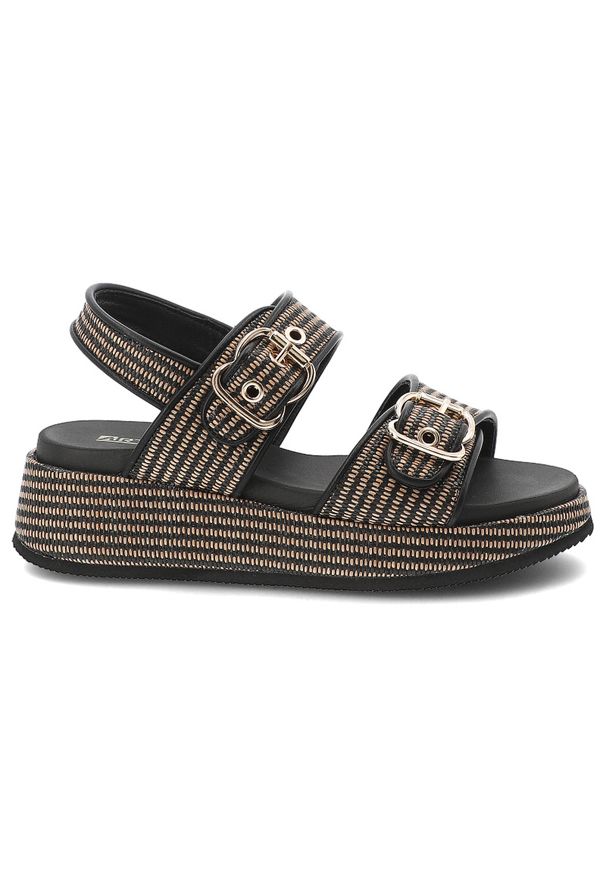 Sandały damskie Artiker, cholewka z materiału tekstylnego pasek wokół pięty z regulacją na rzep, brązowe, 58C1741. Zapięcie: rzepy. Kolor: brązowy. Materiał: materiał