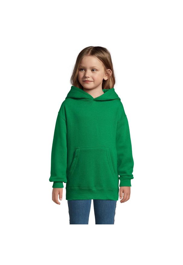 SOL'S - Bluza Z Kapturem Dla Dzieci. Typ kołnierza: kaptur. Kolor: zielony