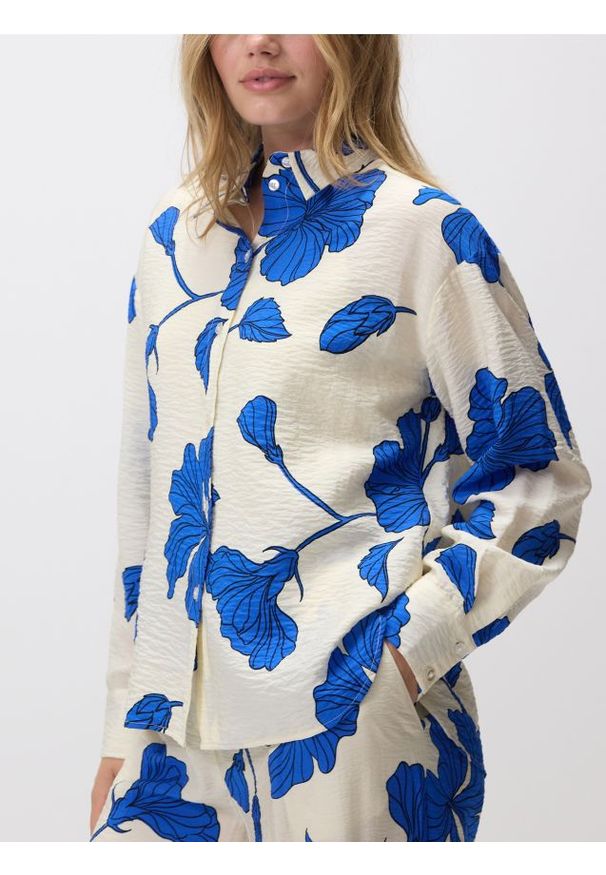 Reserved - Wzorzysta koszula z wiskozy - niebieski. Kolor: niebieski. Materiał: wiskoza