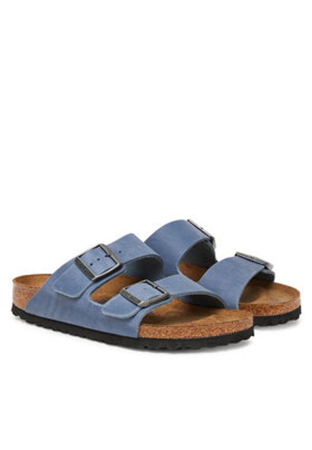 Birkenstock Klapki Arizona Sfb 1030864 Niebieski. Kolor: niebieski. Materiał: nubuk, skóra