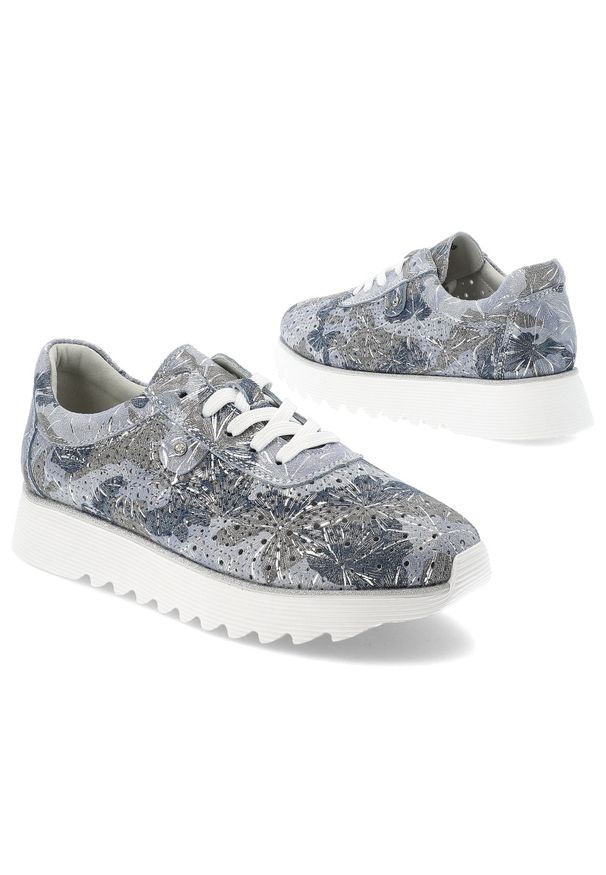 Niebieskie Sneakersy S.Barski Modne Obuwie Damskie. Zapięcie: sznurówki. Kolor: niebieski. Materiał: zamsz. Szerokość cholewki: normalna. Wzór: aplikacja, kwiaty. Styl: klasyczny, elegancki