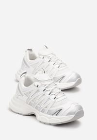 Born2be - Białe Klasyczne Sneakersy na Płaskiej Podeszwie ze Sznurowaniem i Przeszyciami Althona. Wysokość cholewki: przed kostkę. Kolor: biały. Szerokość cholewki: normalna. Obcas: na płaskiej podeszwie #4