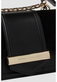 Karl Lagerfeld - KARL LAGERFELD Czarna skórzana listonoszka Nova. Kolor: czarny. Materiał: skórzane. Styl: klasyczny, casual, elegancki #3