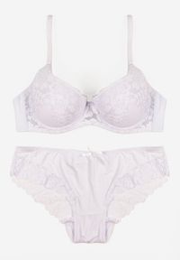 Renee - Biały Koronkowy Komplet Majtki Figi i Biustonosz Eziselle. Kolor: biały. Materiał: koronka. Wzór: koronka #1