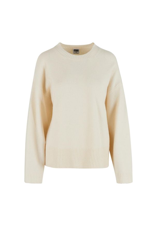 Damski sweter oversize Urban Classics soft. Kolor: biały. Materiał: polar. Sezon: zima