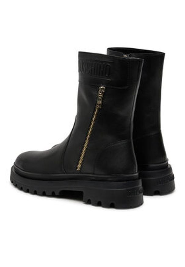 Love Moschino - LOVE MOSCHINO Botki JA24245G0LIA0000 Czarny. Kolor: czarny. Materiał: skóra