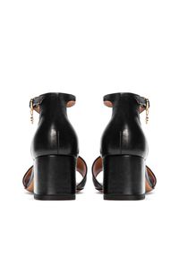 Kazar - Czarne sandały damskie. Zapięcie: pasek. Kolor: czarny. Materiał: skóra. Wzór: gładki. Sezon: lato. Obcas: na obcasie. Styl: elegancki, klasyczny. Wysokość obcasa: średni #2