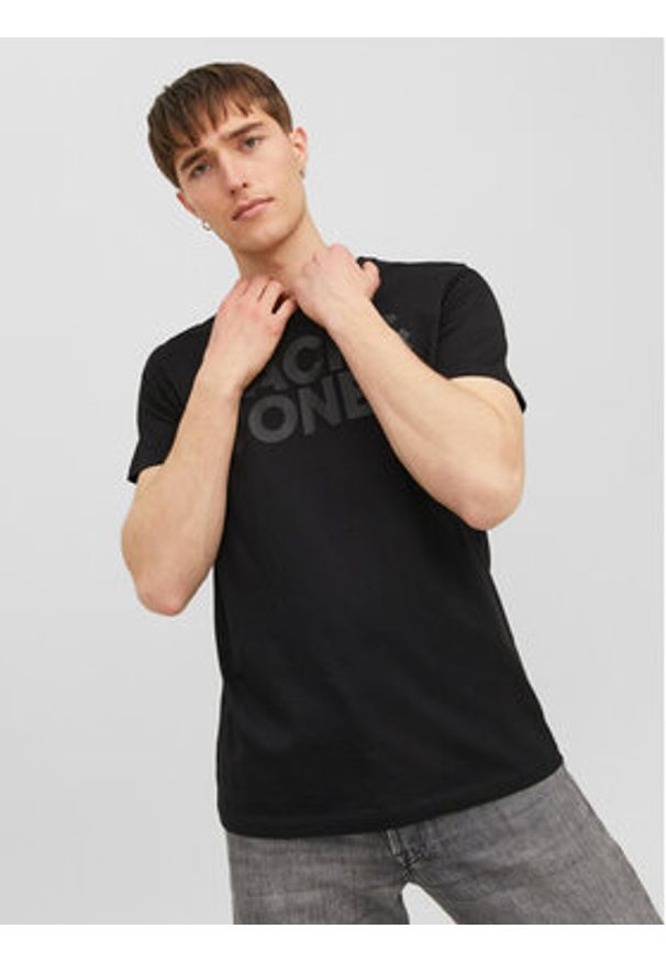 Jack & Jones T-Shirt Corp 12151955 Czarny Standard Fit. Kolor: czarny. Materiał: bawełna