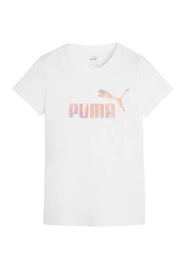 Puma - T-shirt Damski ESS+ Summer Daze. Kolor: biały. Sport: turystyka piesza