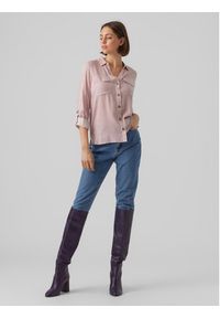Vero Moda Koszula Bumpy 10275283 Różowy Regular Fit. Kolor: różowy. Materiał: wiskoza #3