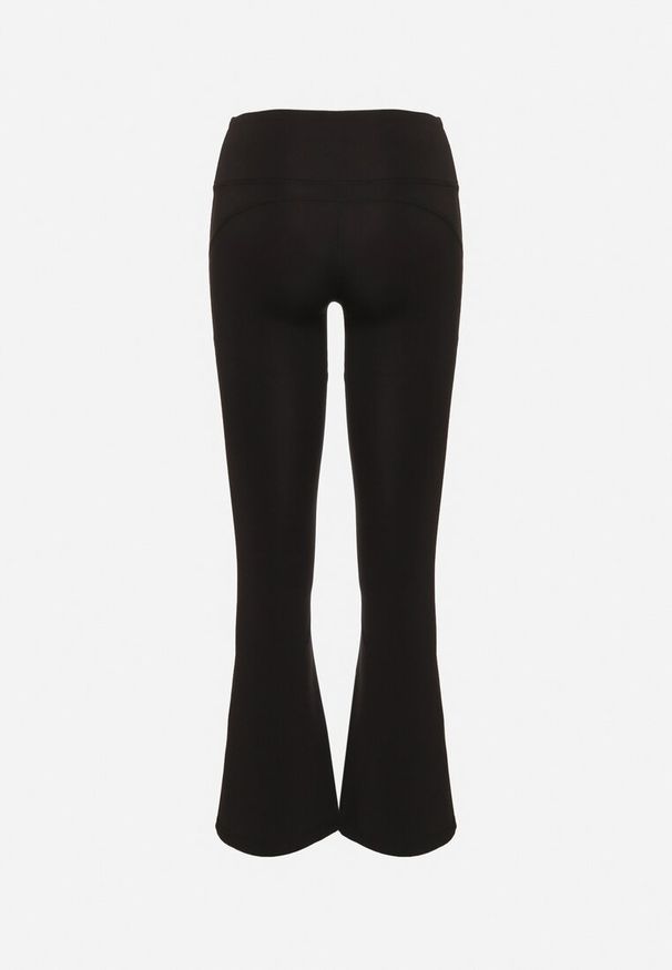Born2be - Czarne Legginsy Dzwony z Wysokim Stanem Ediviela. Okazja: na co dzień. Stan: podwyższony. Kolor: czarny. Styl: casual