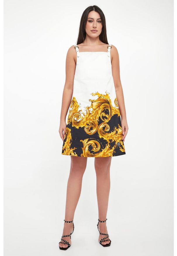 Versace Jeans Couture - Sukienka jeansowa z nadrukiem VERSACE JEANS COUTURE. Wzór: nadruk