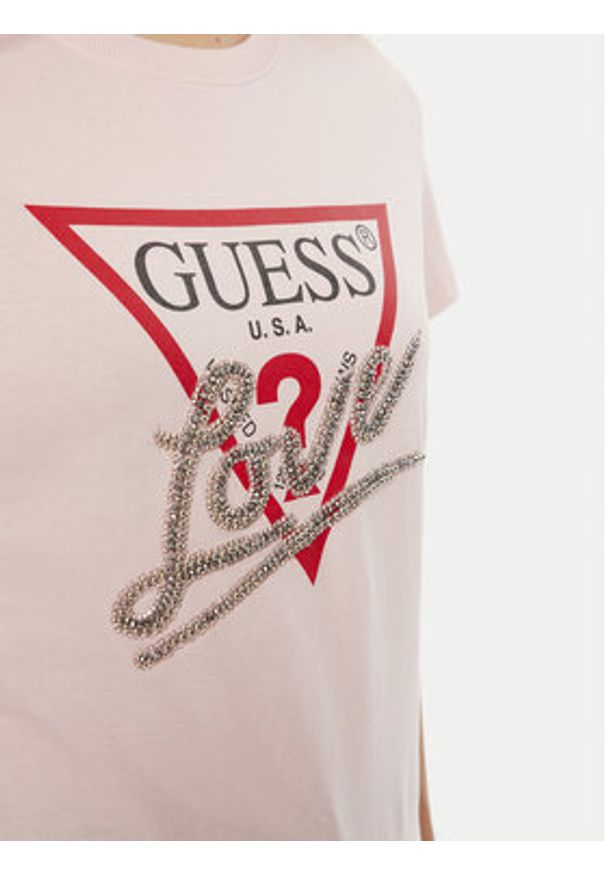 Guess T-Shirt W5RI10 I3Z14 Różowy Regular Fit. Kolor: różowy. Materiał: bawełna