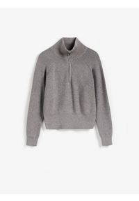 Reserved - Sweter z zapięciem na zamek - szary. Kolor: szary. Materiał: wiskoza, dzianina #1