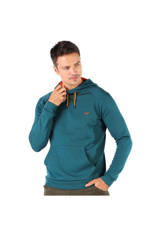 WOOLONA - Scout - bluza termiczna z kapturem 100% wełna merino (260 g/m²). Typ kołnierza: kaptur. Kolor: zielony, wielokolorowy, żółty. Materiał: wełna. Sport: turystyka piesza