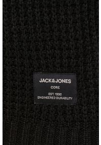 Jack & Jones Sweter męski kolor czarny. Okazja: na co dzień. Kolor: czarny. Materiał: dzianina. Długość rękawa: długi rękaw. Długość: długie. Wzór: ze splotem. Styl: casual #2