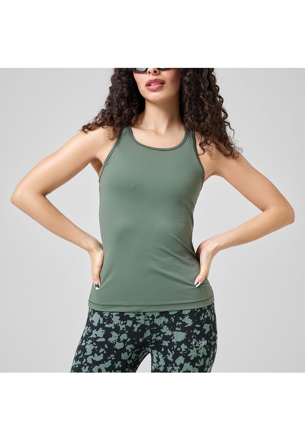 CASALL - Damska Koszulka Treningowa Casall Essential Racerback Szybkoschnąca. Kolor: zielony. Sport: joga i pilates