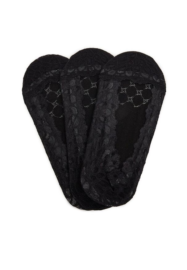 Nine West Zestaw 3 par stopek damskich LA_NW_4WB_005_SS25 (3-PACK) BLACK Czarny. Kolor: czarny. Materiał: materiał, bawełna