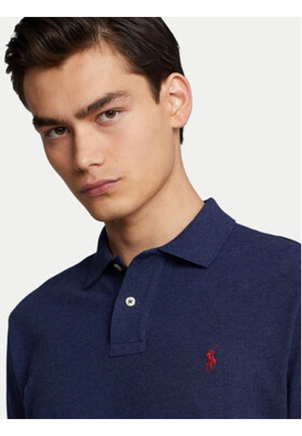 Polo Ralph Lauren Polo 710680784292 Granatowy Custom Slim Fit. Typ kołnierza: polo. Kolor: niebieski. Materiał: bawełna