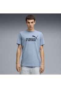 Puma - Męska koszulka Essentials Camo PUMA Cool Blue. Kolor: niebieski. Sport: fitness