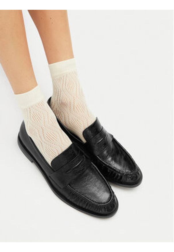 Badura Mokasyny LILAC-SLT152SK Czarny. Kolor: czarny. Materiał: skóra