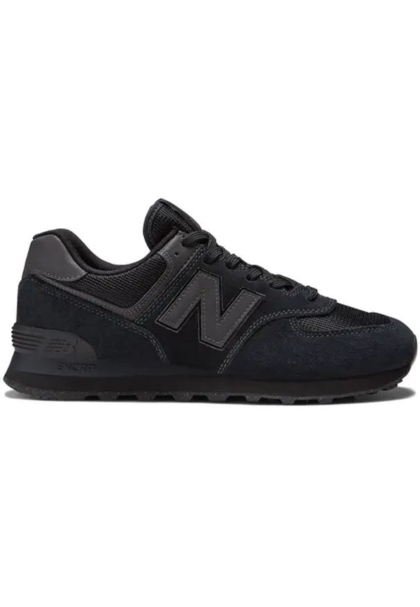 Sneakersy męskie czarne New Balance ML574EVE. Okazja: do pracy, na co dzień, na spacer. Kolor: czarny. Model: New Balance 574. Sport: turystyka piesza