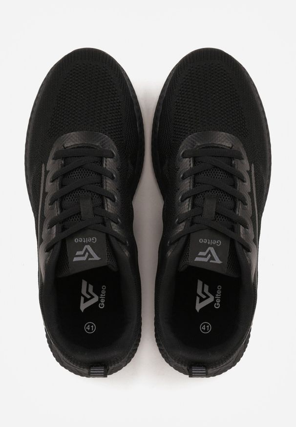 Born2be - Czarne Buty Sportowe Sneakersy z Ozdobnym Paskiem z Boku Damamene. Okazja: na co dzień. Zapięcie: pasek. Kolor: czarny. Materiał: jeans, dresówka