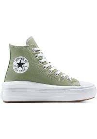 Adidasy Converse Chuck Taylor All Star Move, Kobiety. Kolor: szary, zielony, wielokolorowy. Materiał: materiał. Model: Converse All Star. Sport: fitness