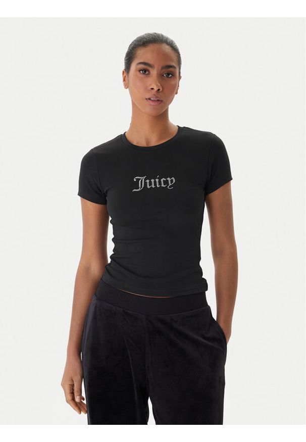 Juicy Couture T-Shirt Esme JCWCT225323 Czarny Slim Fit. Kolor: czarny