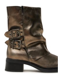 Steve Madden Botki Bonfire SM11003415 Złoty. Kolor: złoty. Materiał: skóra