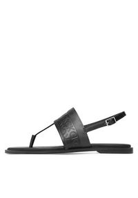 Calvin Klein Sandały Almond Tp Sandal-Hf Mono HW0HW01536 Czarny. Kolor: czarny. Materiał: skóra