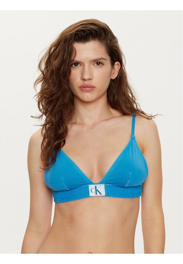 Calvin Klein Swimwear Góra od bikini KW0KW01974 Niebieski. Kolor: niebieski. Materiał: syntetyk