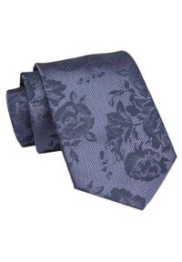 Męski Krawat - Fiolet z Granatem, Kwiaty - Angelo di Monti. Kolor: niebieski. Materiał: tkanina. Wzór: kwiaty. Styl: elegancki, wizytowy #1