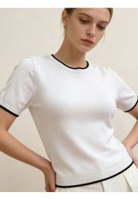 Sinsay - Wiskozowa bluzka - biały. Kolor: biały. Materiał: wiskoza